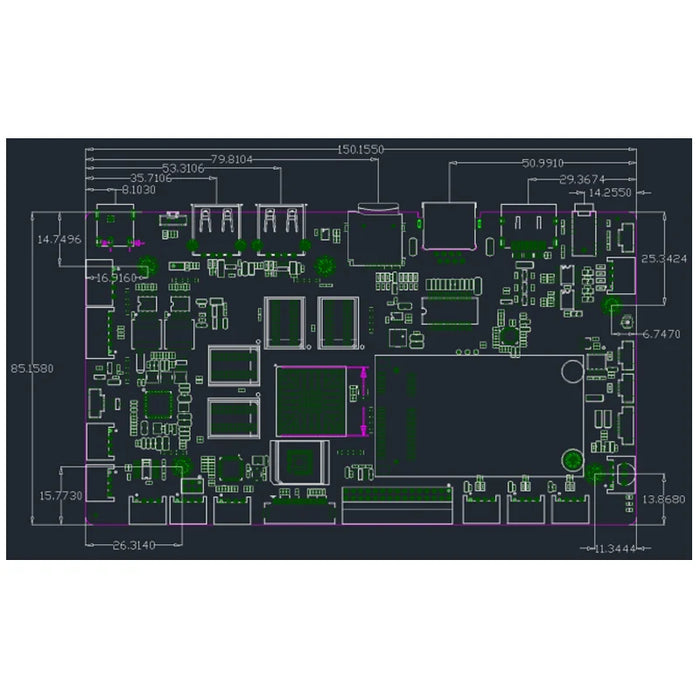 SMT PCBA Solution RK3288W CPU, 4x DDR3, 8G, 16G/32G/64G/128G Optional PCBA Board for Raspberry PI